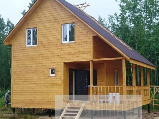 Полутораэтажный каркасный дом 6х8 «Прибылово»