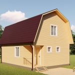 Каркасный дом 6х8м с мансардным этажом