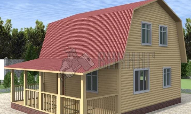 Деревянный дом 7,5x7,5 Гамма-32