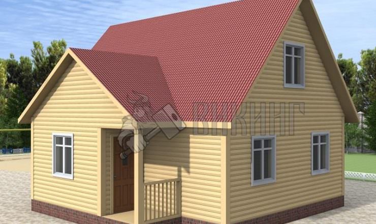 Деревянный дом 7,5x8 Гамма-33
