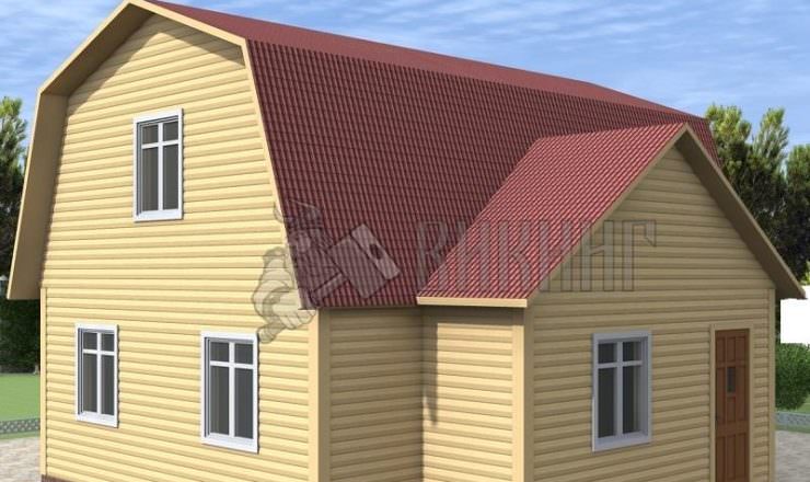 Деревянный дом 7,5x8 Гамма-34