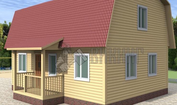 Деревянный дом 7x9 Гамма-45