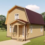 Каркасный дом с мансардным этажом 6х8