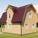 Каркасный дом с мансардным этажом 6х8