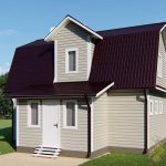 Каркасный дом с мансардным этажом 8х8м